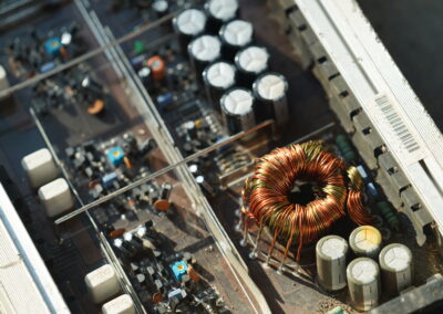 Different wiring and components on a circuit board